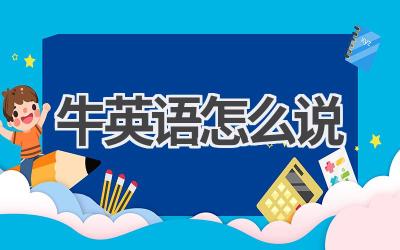 牛英语怎么说