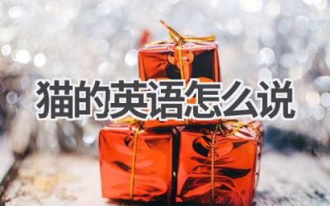 猫的英语怎么说