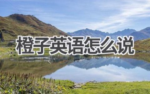 橙子英语怎么说