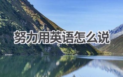 努力用英语怎么说