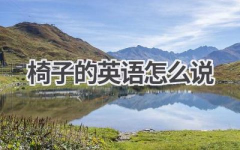 椅子的英语怎么说