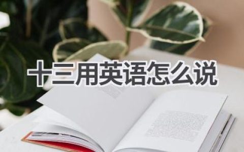 十三用英语怎么说