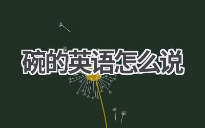 碗的英语怎么说