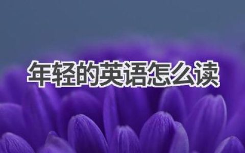 年轻的英语怎么读