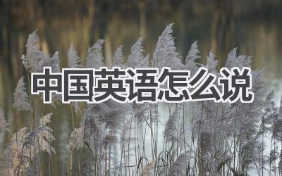 中国英语怎么说