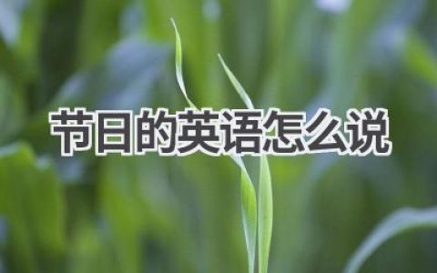节日的英语怎么说