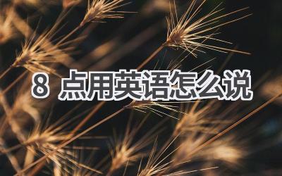 8点用英语怎么说