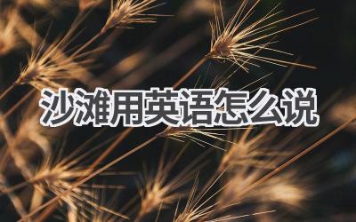 沙滩用英语怎么说