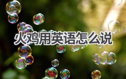 火鸡用英语怎么说