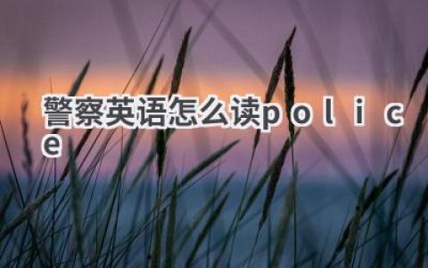 警察英语怎么读police