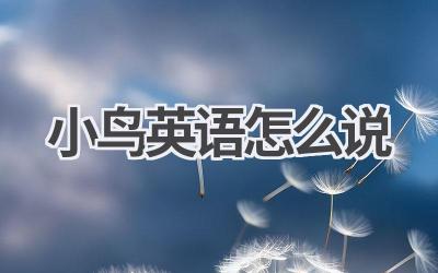 小鸟英语怎么说