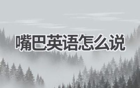 嘴巴英语怎么说