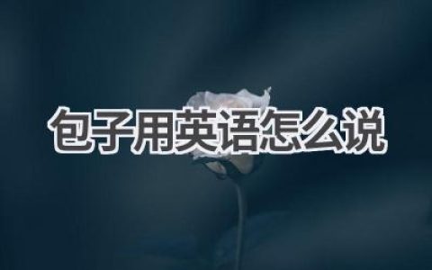 包子用英语怎么说