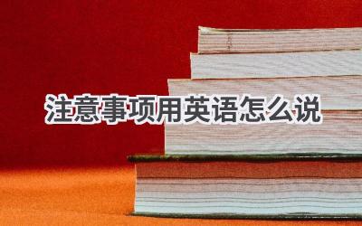 注意事项用英语怎么说