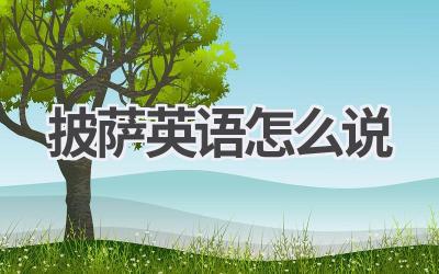 披萨英语怎么说