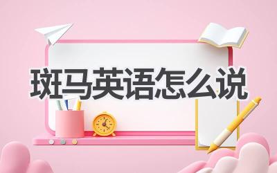 斑马英语怎么说