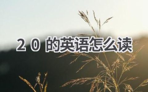 20的英语怎么读