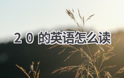 20的英语怎么读