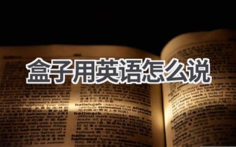 盒子用英语怎么说