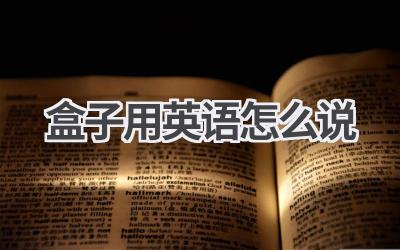 盒子用英语怎么说