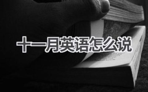 十一月英语怎么说