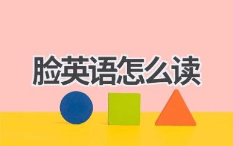 脸英语怎么读