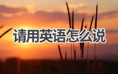 请用英语怎么说