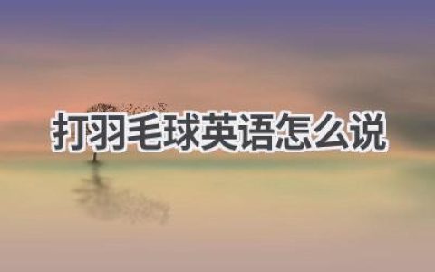 打羽毛球英语怎么说