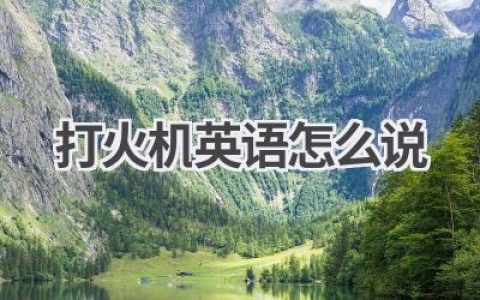 打火机英语怎么说