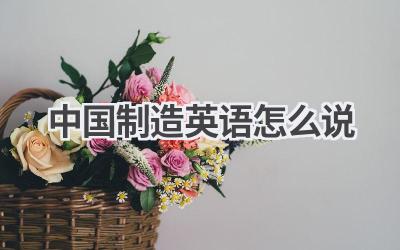 中国制造英语怎么说