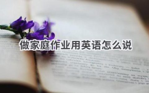 做家庭作业用英语怎么说