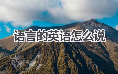 语言的英语怎么说