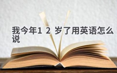 我今年12岁了用英语怎么说