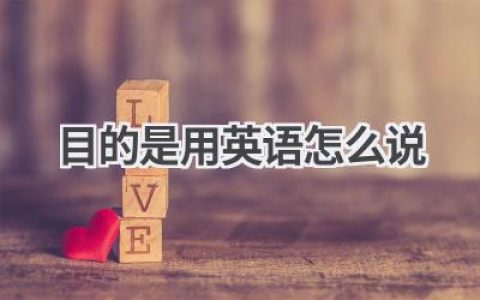 目的是用英语怎么说
