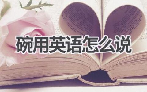 碗用英语怎么说