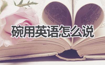 碗用英语怎么说