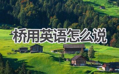 桥用英语怎么说