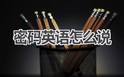 密码英语怎么说