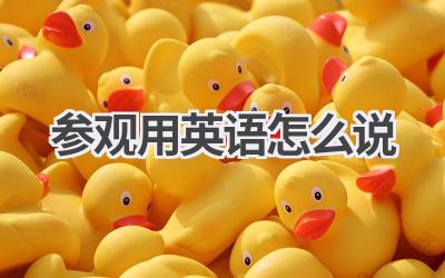 参观用英语怎么说