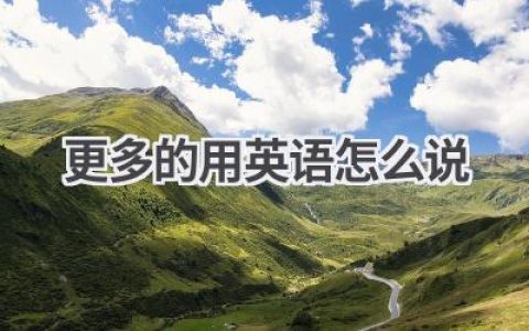 更多的用英语怎么说