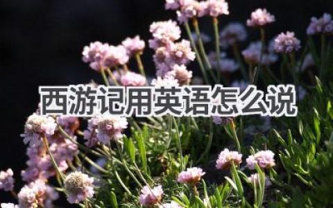 西游记用英语怎么说