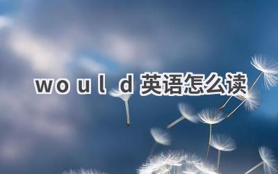would英语怎么读