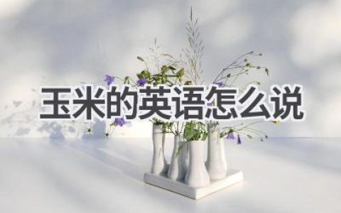 玉米的英语怎么说