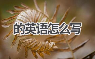 的英语怎么写