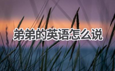 弟弟的英语怎么说