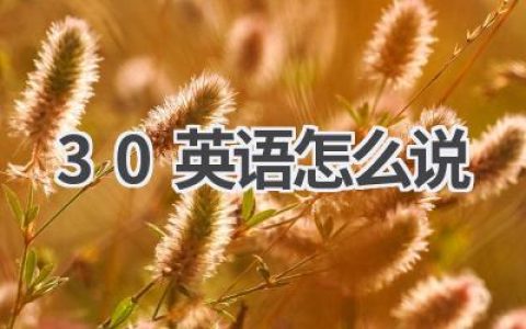 30英语怎么说