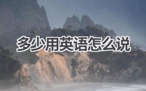 多少用英语怎么说