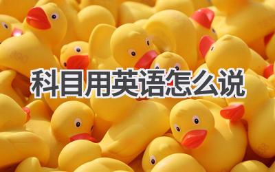 科目用英语怎么说