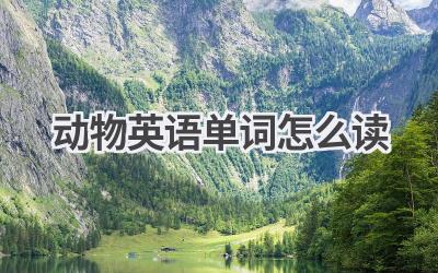 动物英语单词怎么读
