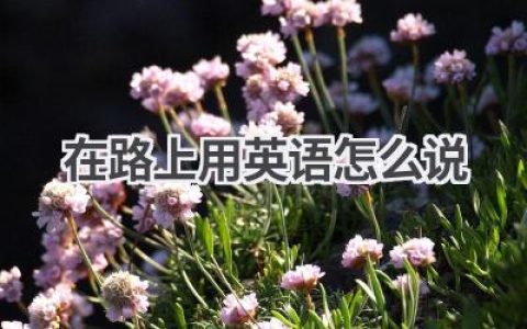 在路上用英语怎么说